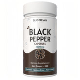 Bloofah Black Pepper Capsules 1000mg | Natural Bioperine (Piper nigrum) Seed Powder | 100% Pure, Non-GMO, Gluten Free Formula | Herbal Supplement